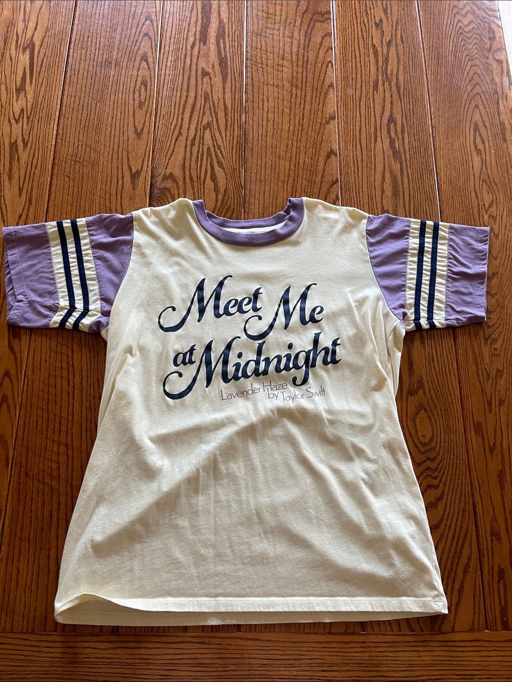 Taylor Swift Cream and Lavender 'Meet Me at Midnight' Kids Tee